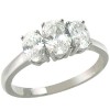 Rhodium Plated Oval Clear CZ Ring